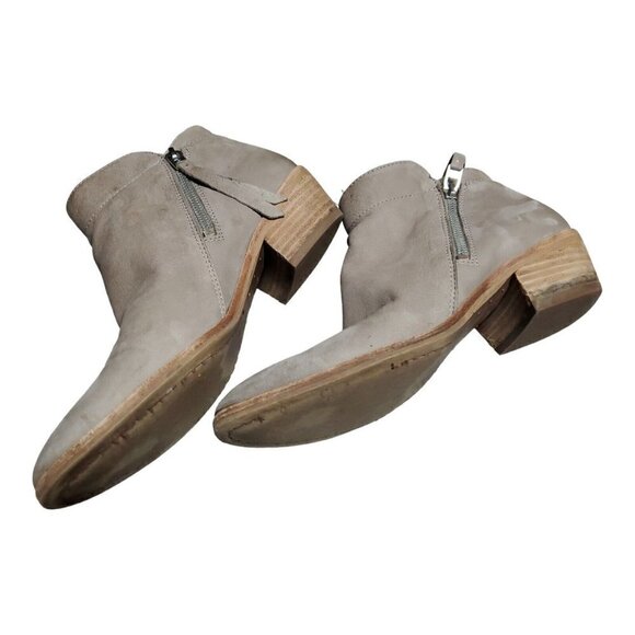 Sam Edelman Women's Packer Taupe Suede Fringe Zip Ankle Boots Size 8.5 - Picture 3 of 12